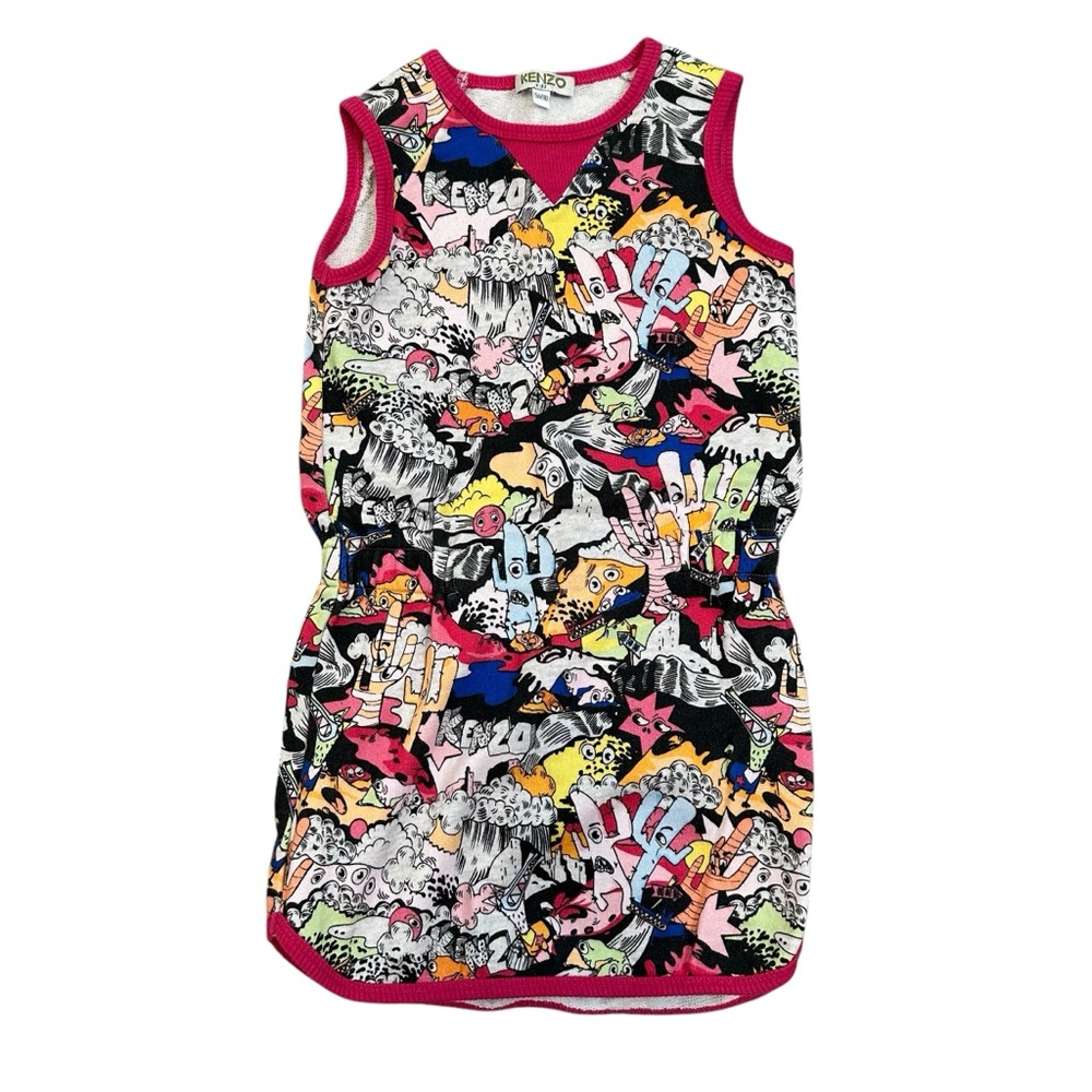 Kenzo Kids All Over Graphic Print Dress Size 4/5